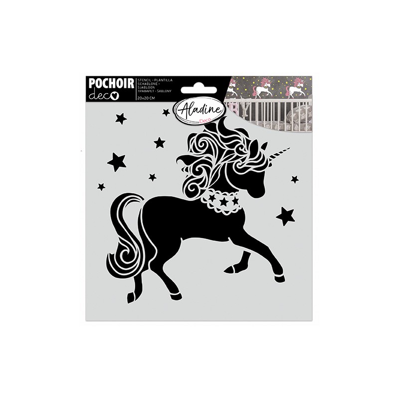 Pochoir licorne fougueuse main image 0