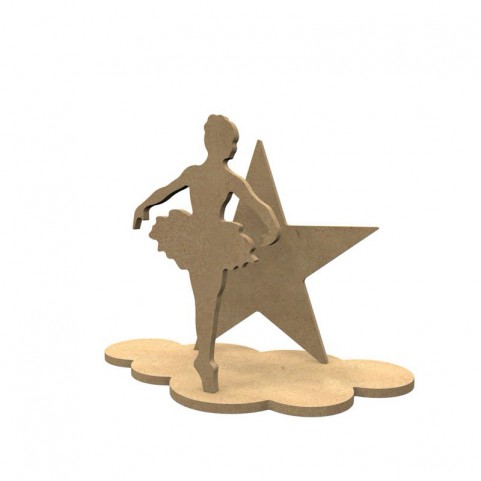 Déco 3D danseuse étoile en bois à décorer