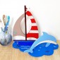 Déco 3D bateau dauphin en bois à décorer