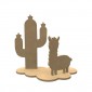 Déco 3D lama cactus en bois à décorer