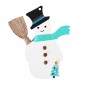 Bonhomme de neige balai à suspendre en bois à décorer