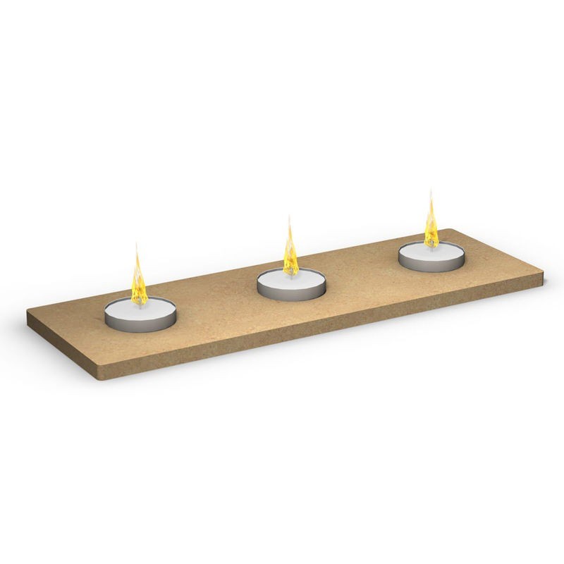 Support 3 bougies chauffe plat forme rectangle en bois à décorer
