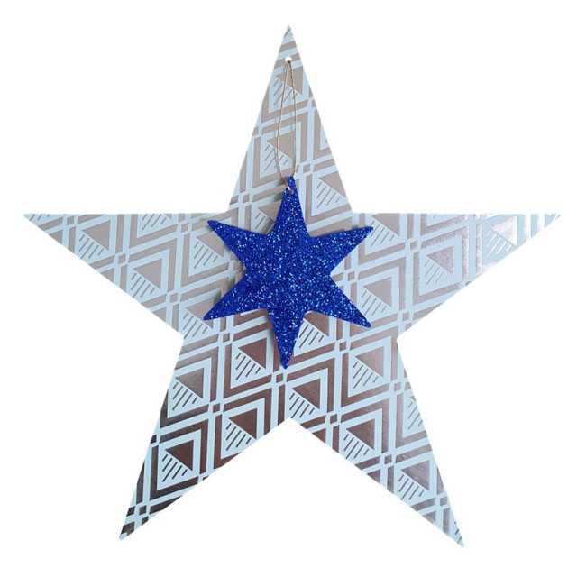 Broche étoile à 6 Branches Avec Boules - Bijou Vintage Ou Fantaisie, Occasion