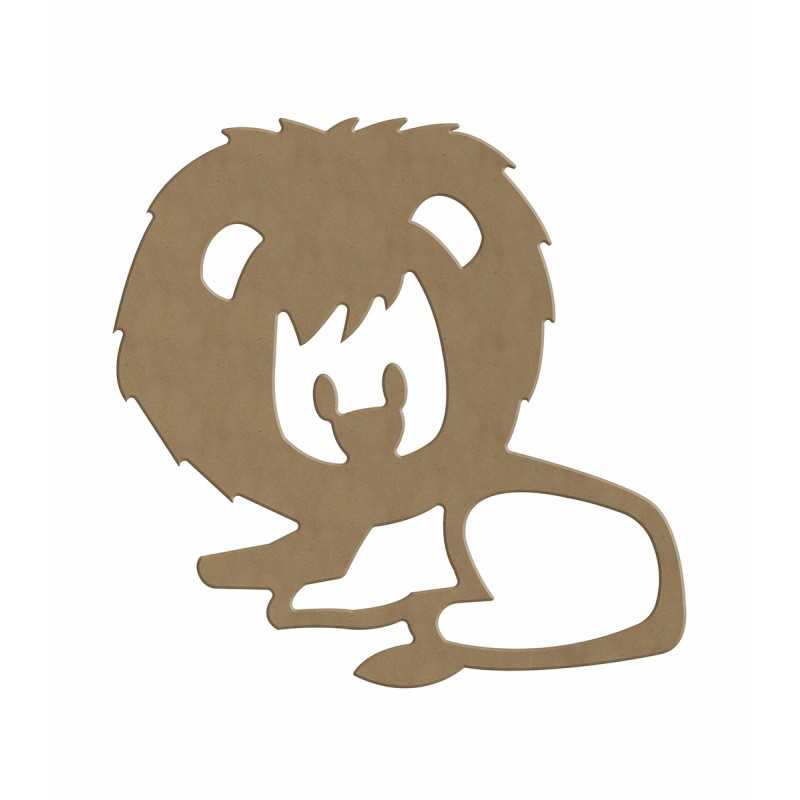 Lot De 10 Lions En Bois V2 - Découpe Laser 10cm Pour Bricolage, Peinture Et Décoration (5-50cm)