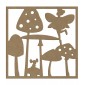 Cadre fée champignons champêtre en bois à décorer
