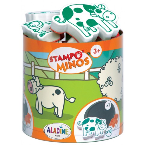 Tampon mousse enfant +3 ans animaux - Stampo Minos