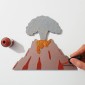 Déco 3D T-rex volcan en bois à décorer