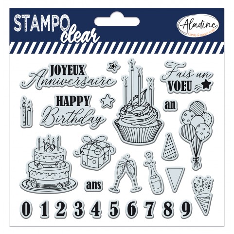 Tampon transparent anniversaire - Stampo Bullet Clear