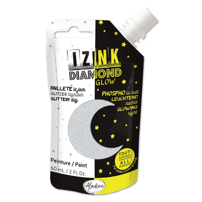 Peinture pailletée phosphorescente ultra concentrée - Izink Diamond Glow