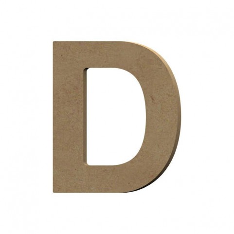 Lettre épaisse "D" en bois à décorer de 12 cm