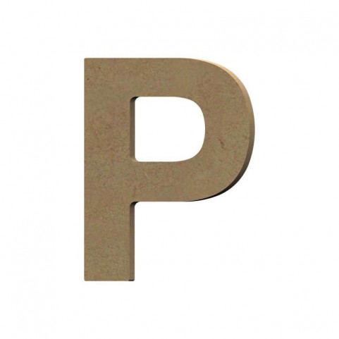 Lettre épaisse "P" support en bois à décorer de 12 cm