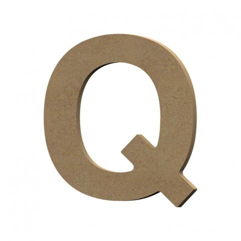 Lettre épaisse "Q" support en bois à décorer de 12 cm