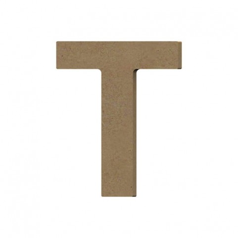 Lettre épaisse "T" en bois à peindre de 12 cm