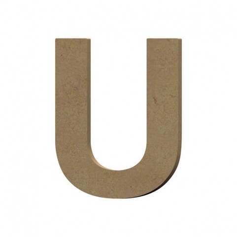 Lettre épaisse "U" en bois à peindre de 12 cm