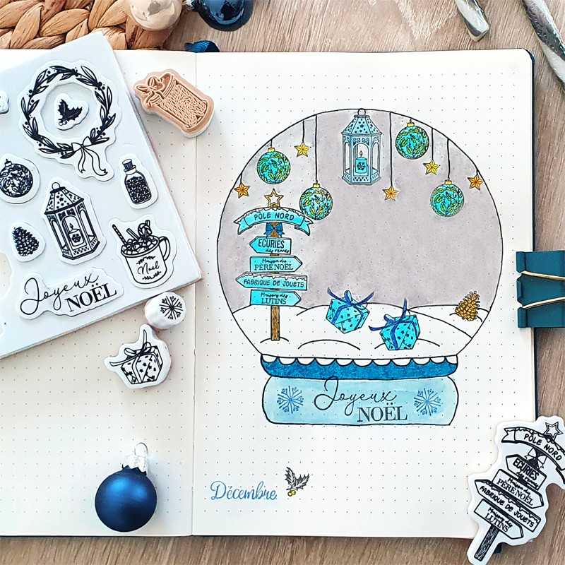 NEERIX 6pcs Ensemble de Timbres de Noël en Bois, Noël Tampons en Caoutchouc Bois, Mini Tampon en Caoutchouc à Colonne Ronde, pour le Dessins d'Enfants, Albums de Peinture de Bricolage de Noël