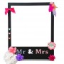 Cadre photobooth Mr & Mrs en bois à décorer
