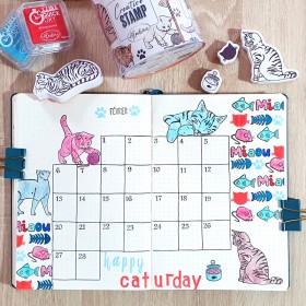 Tampon mousse bullet journal mois universels