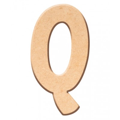 Lettre "Q" en bois à décorer de 15 cm