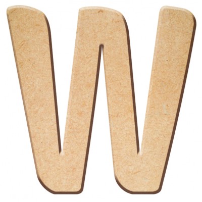 Lettre "W" en bois à décorer de 15 cm