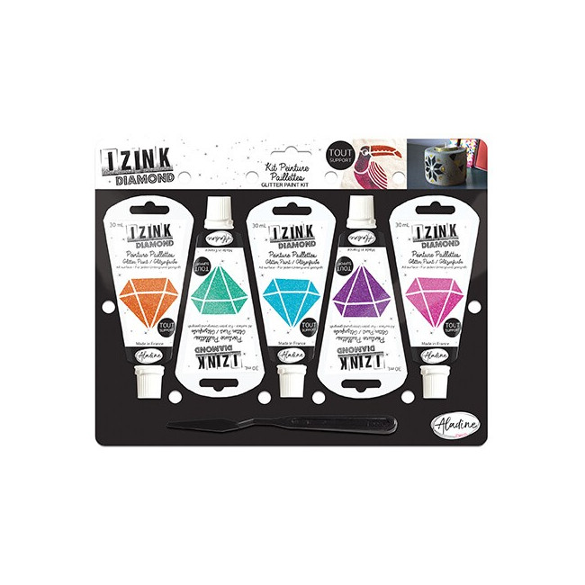 Kit de 5 peintures pailleté Izink Diamond - Stars