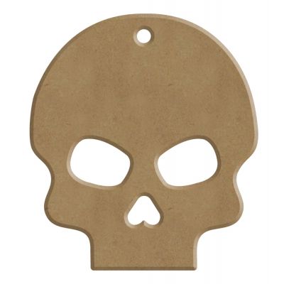 Crâne à suspendre en bois à décorer - 7x7cm