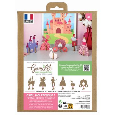 Kit de 6 formes en bois à décorer - Princesse
