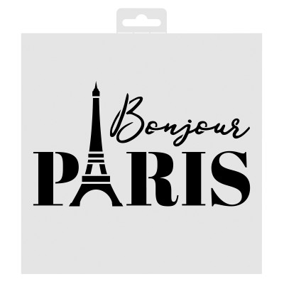 Pochoir Bonjour Paris 20X20