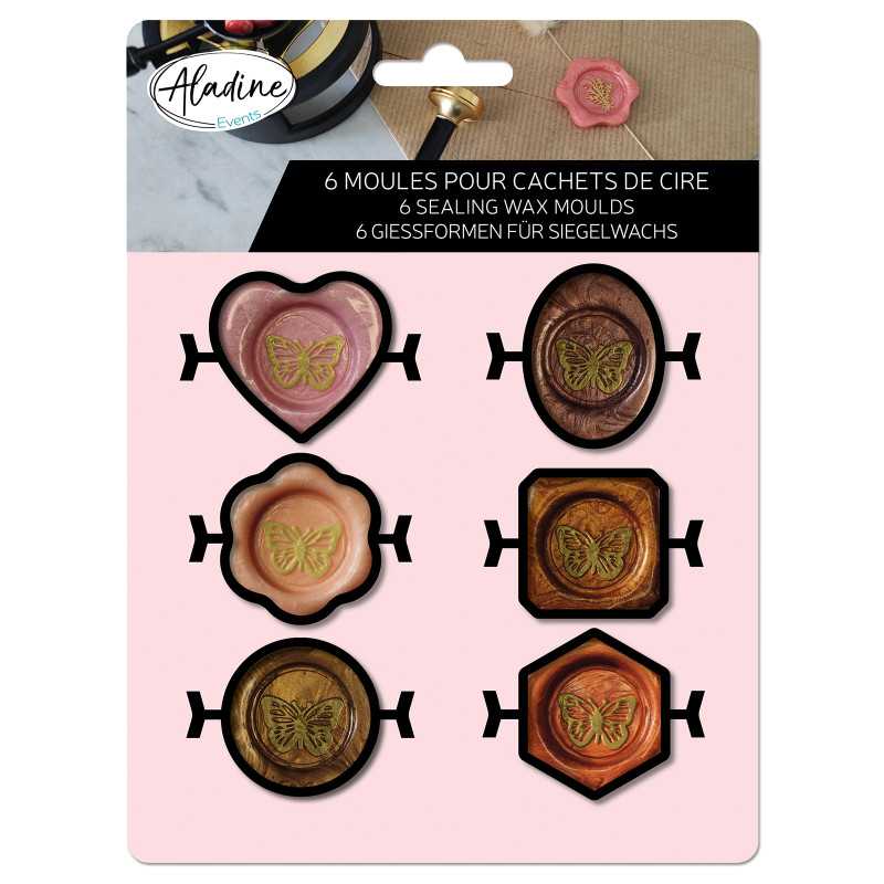 Moule Silicone Cachet Cire 24 Cavités - Avec 100 Autocollants Double Face - Blanc