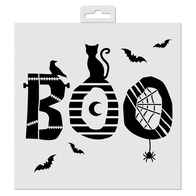 Pochoir Halloween Boo 20X20