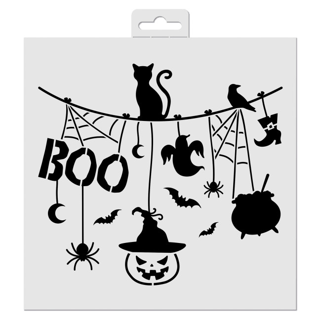 Pochoir Halloween Fil à Linge 20X20