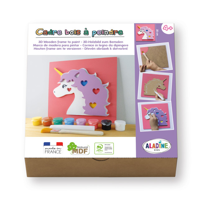 Coffret Cadre Bois à Peindre Licorne