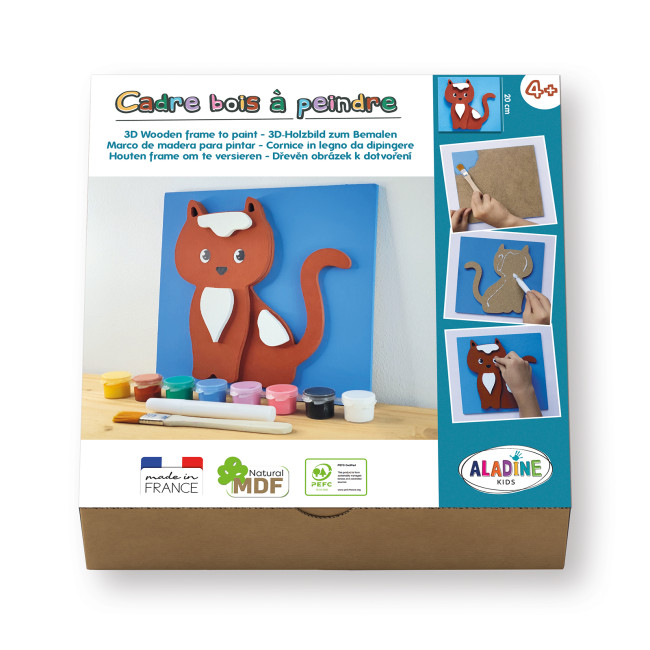 Coffret Cadre Bois à Peindre Chat