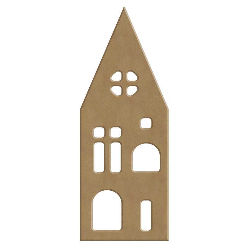 Maison En Bois à Décorer 6,7x6,7x10,8 Cm - Petit Tiroir, Déco Personnalisable, Photophore LED - 7