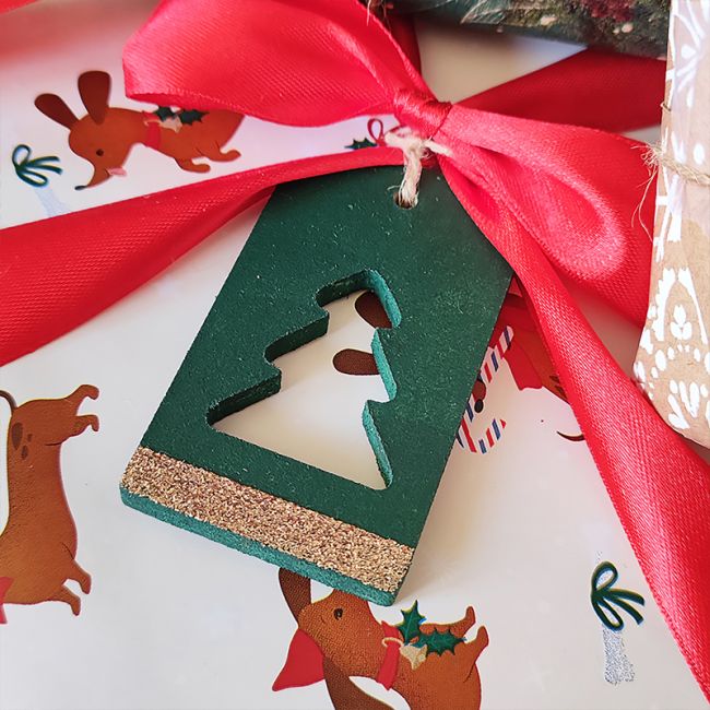 Étiquette à cadeaux de Noël en bois personnalisée - Premier Noël