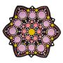Petite rosace anémone en bois - Support Dot painting
