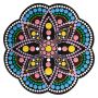 Grande rosace aubépine en bois - Support Dot painting