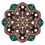 Rosace pivoine en bois - Support Dot painting