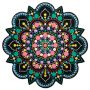 Grande rosace soleil en bois - Support Dot painting