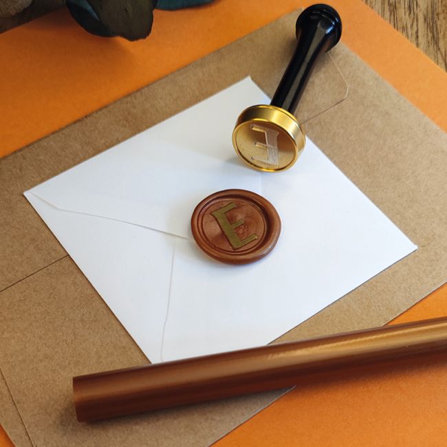 Cachet de cire alphabet - Sceau lettre E