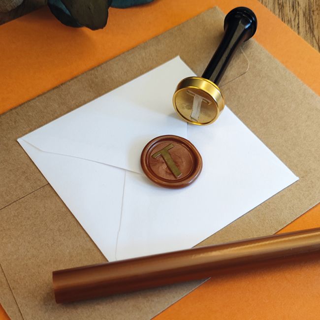 Cachet de cire alphabet - Sceau lettre T