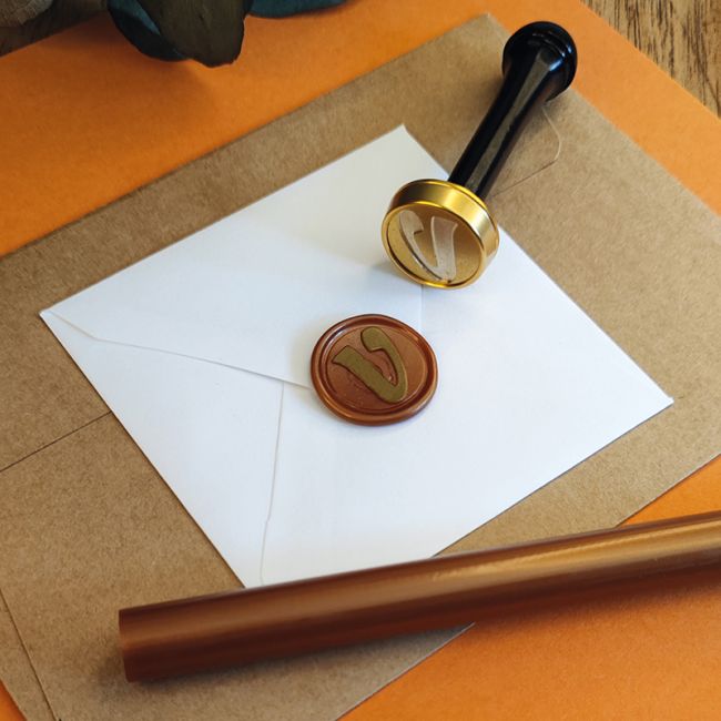 Cachet de cire alphabet - Sceau lettre V