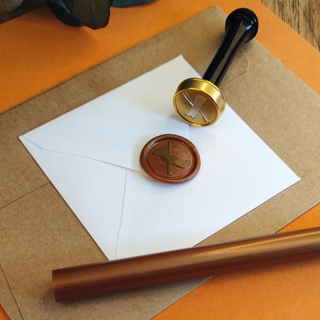 Cachet de cire alphabet - Sceau lettre X