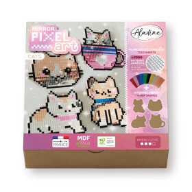 Mirror Pixel Art Cats