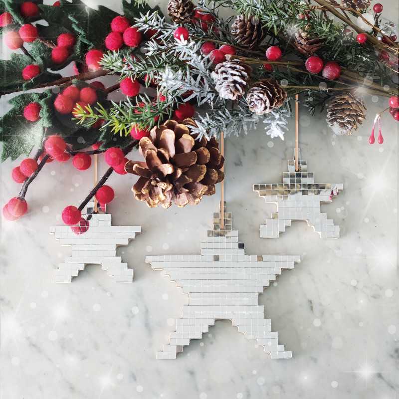 Kit Pixel Art Etoiles Argent | Décorez-moi