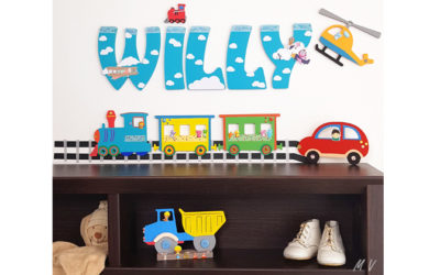 Tutoriel : une décoration avec des nuages pour une chambre et trains avec des lettres en bois !