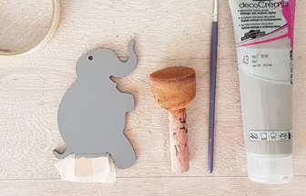 éléphant en bois à peindre en gris