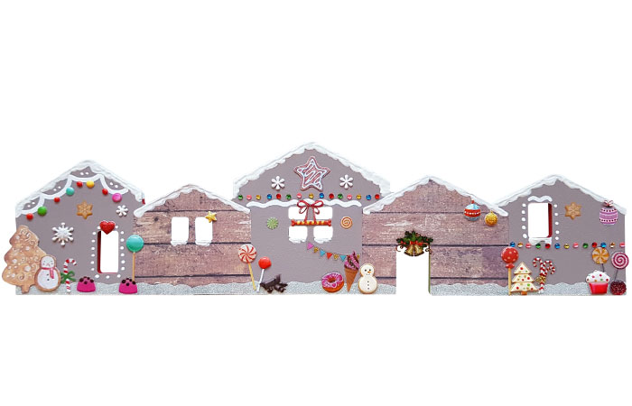 maison de noël en bois à décorer sur le thème gourmandise