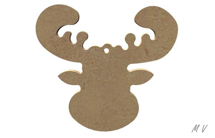 forme en bois à personnaliser, tête de caribou gomille tête de caribou en bois pour Noël